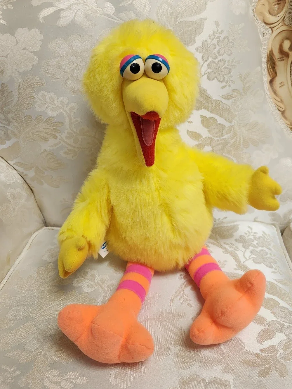 Vintage 1986 Playskool Sesame Street Talking Big Bird Plush Pull-String